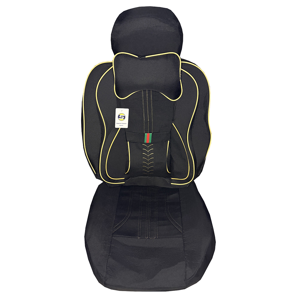 روکش صندلی خودرو سایپا مدل GUCCI-249 با طراحی اسپرت، جنس برزنت و پارچه جودون، ست کامل 10 تکه شامل پشتی گردن، کفی و پشتی، نصب آسان و محافظت در برابر سایش و لکه برای سایپا پراید 131 و 132 - Image 7