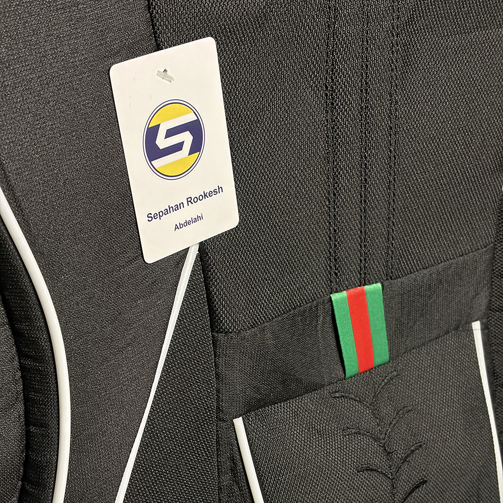 روکش صندلی خودرو سایپا مدل GUCCI-249 با طراحی اسپرت، جنس برزنت و پارچه جودون، ست کامل 10 تکه شامل پشتی گردن، کفی و پشتی، نصب آسان و محافظت در برابر سایش و لکه برای سایپا پراید 131 و 132 - Image 6